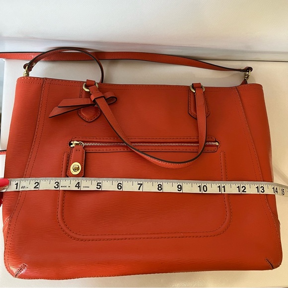 Coach Blair Poppy Texture Orange Tote Bag 25042 - Picture 12 of 13